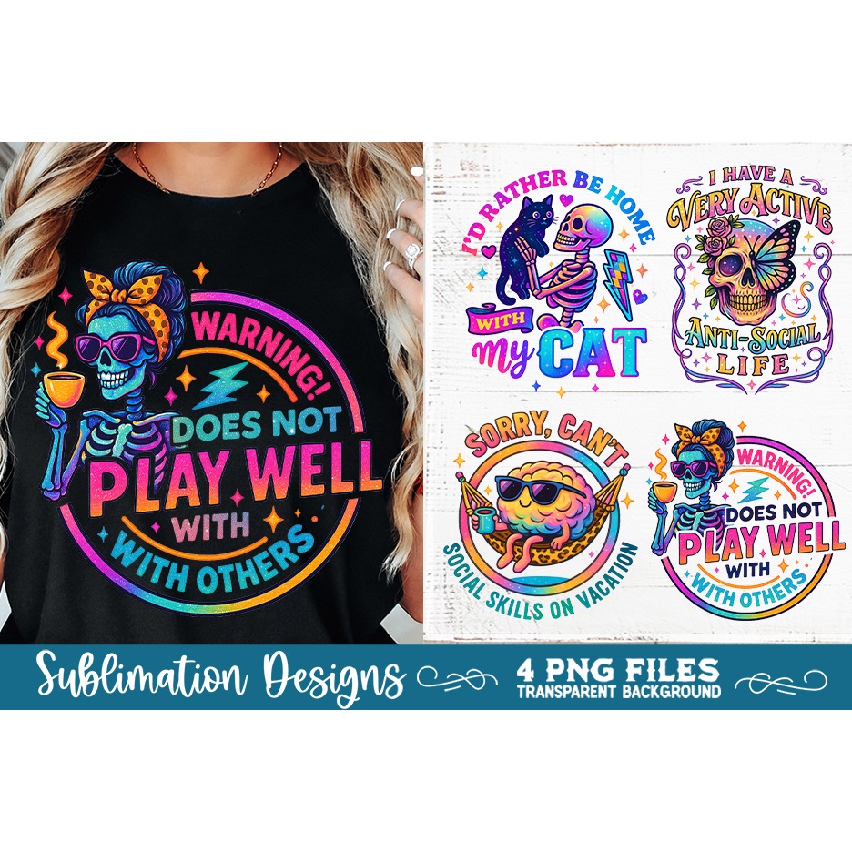 Funny Sarcastic Antisocial Retro PNG Sublimation 3