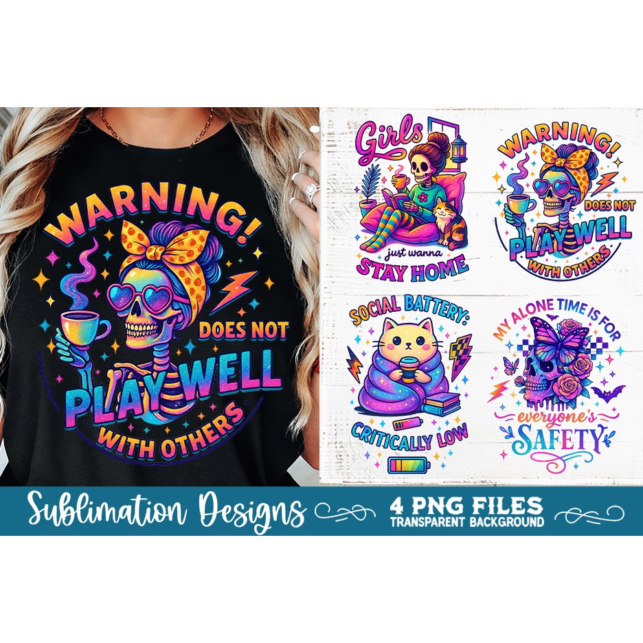 Funny Sarcastic Antisocial Retro PNG Sublimation (2) 3