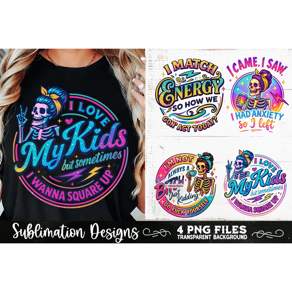 Funny Skeletons Sarcastic Adult humor Retro PNG Sublimation