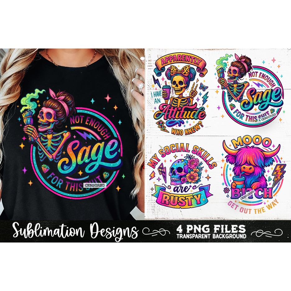 Funny Skeletons Sarcastic Adult humor Retro PNG Sublimation (7)