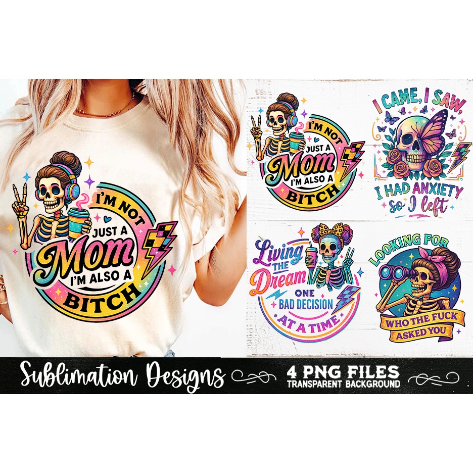 Funny Skeletons Sarcastic Adult humor Retro PNG Sublimation (2) 2