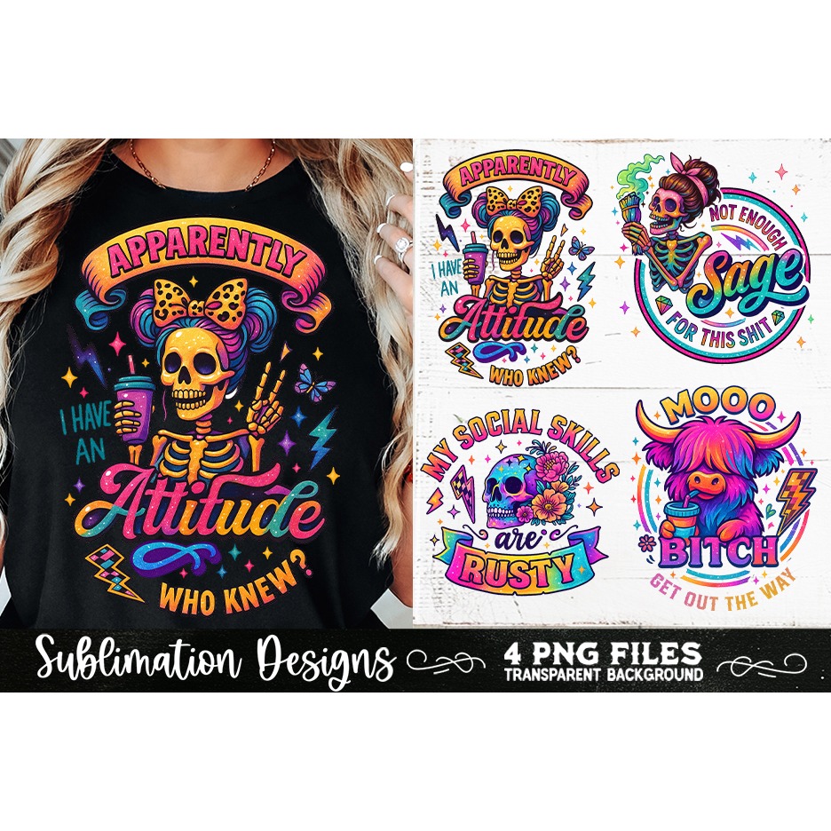 Funny Skeletons Sarcastic Adult humor Retro PNG Sublimation (7) 2