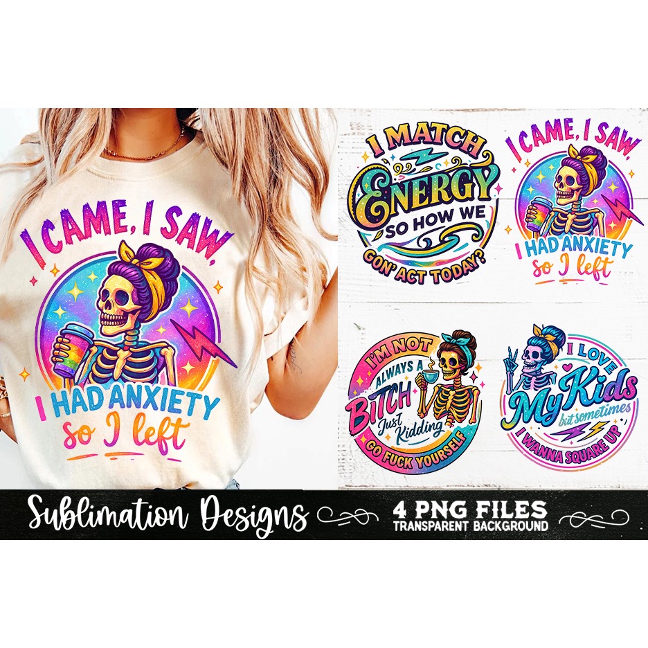 Funny Skeletons Sarcastic Adult humor Retro PNG Sublimation 11