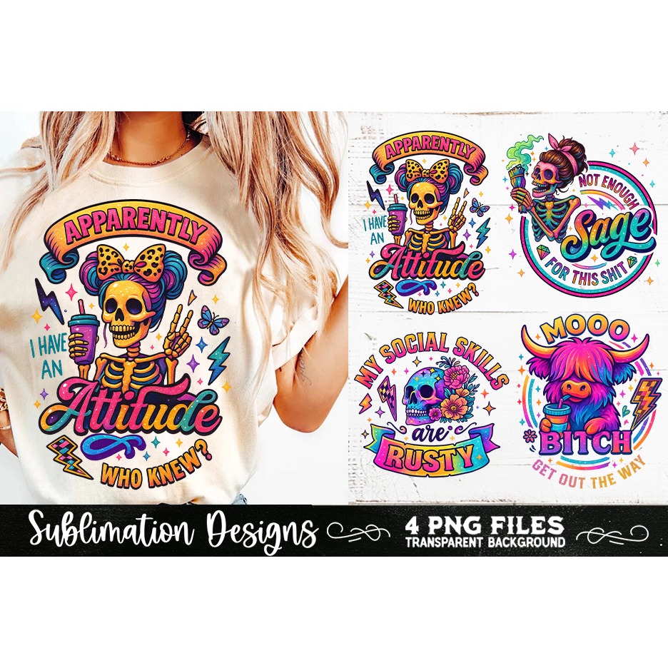 Funny Skeletons Sarcastic Adult humor Retro PNG Sublimation (7) 3