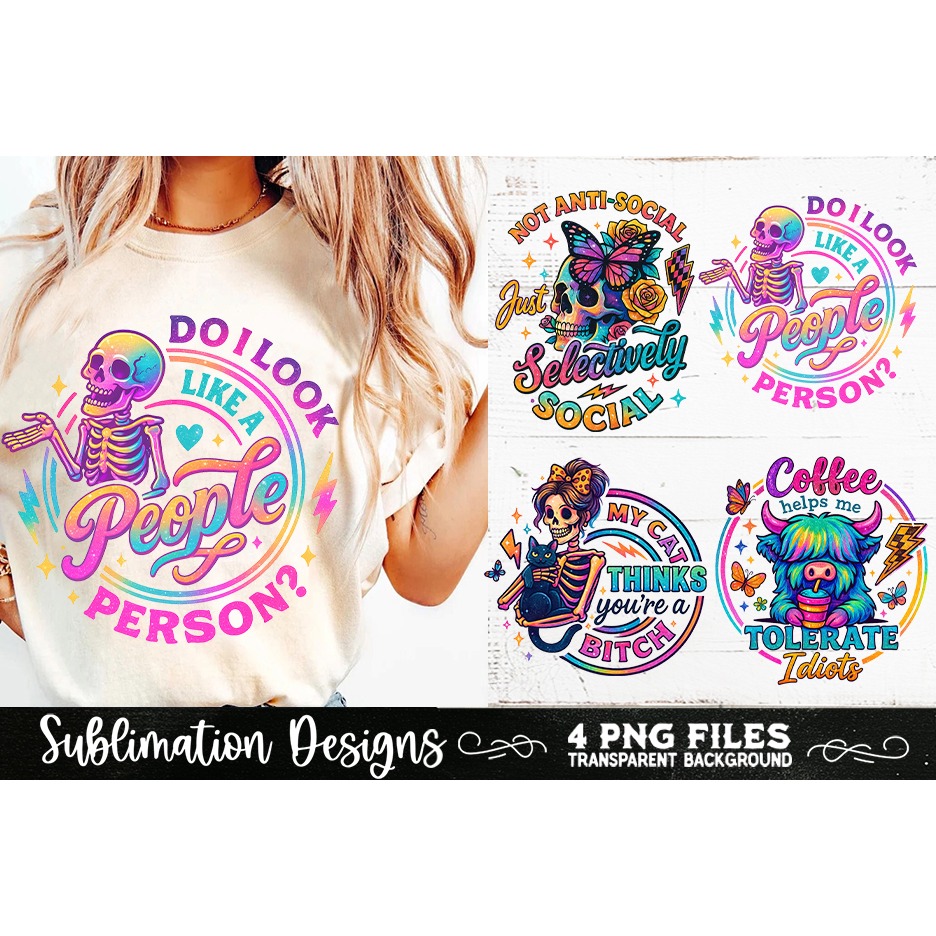Funny Skeletons Sarcastic Adult humor Retro PNG Sublimation (6) 4