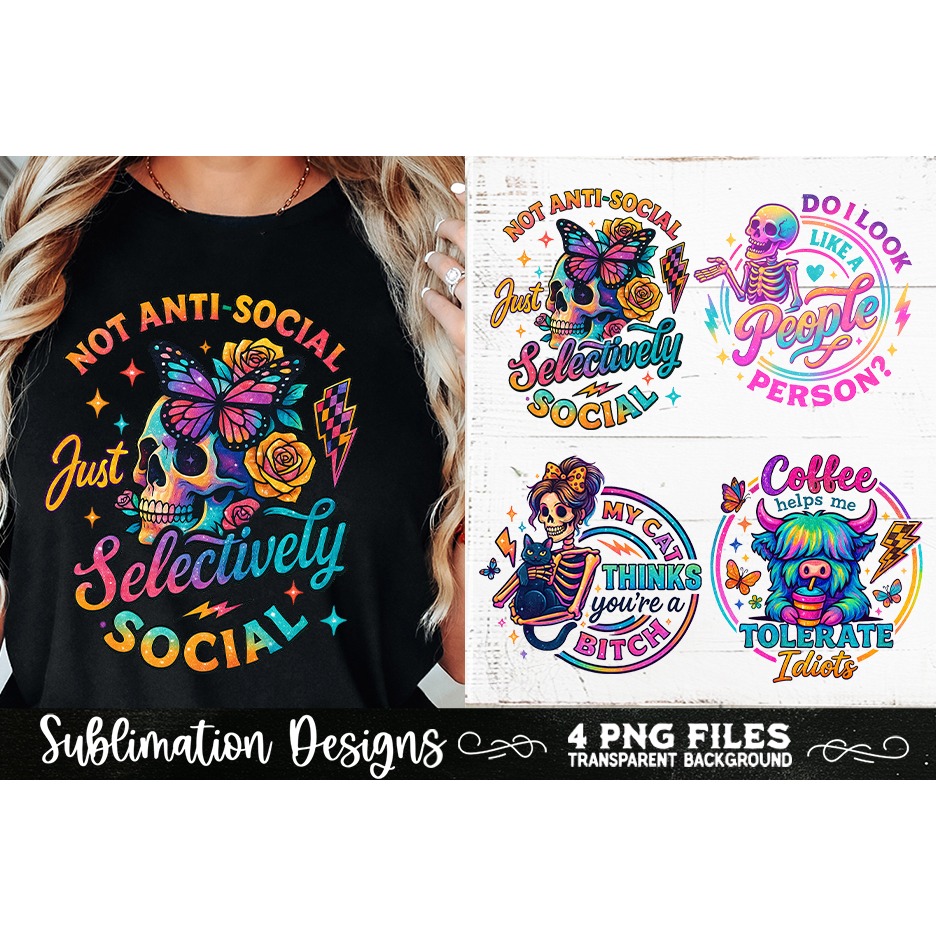 Funny Skeletons Sarcastic Adult humor Retro PNG Sublimation (6) 5