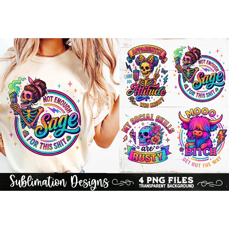 Funny Skeletons Sarcastic Adult humor Retro PNG Sublimation (7) 5