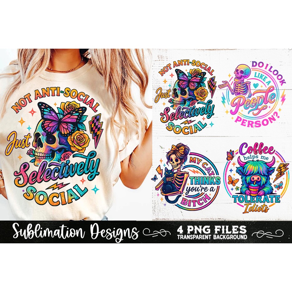 Funny Skeletons Sarcastic Adult humor Retro PNG Sublimation (6) 6