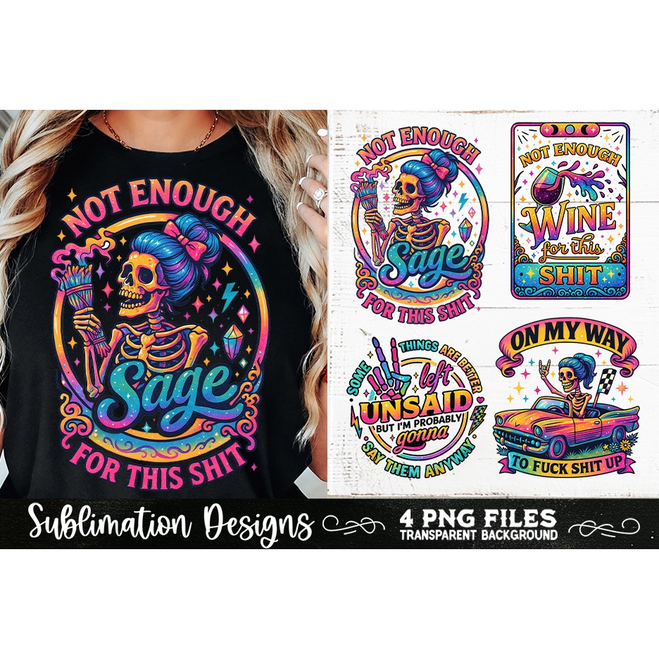 Funny Skeletons Sarcastic Adult humor Retro PNG Sublimation (10) 7