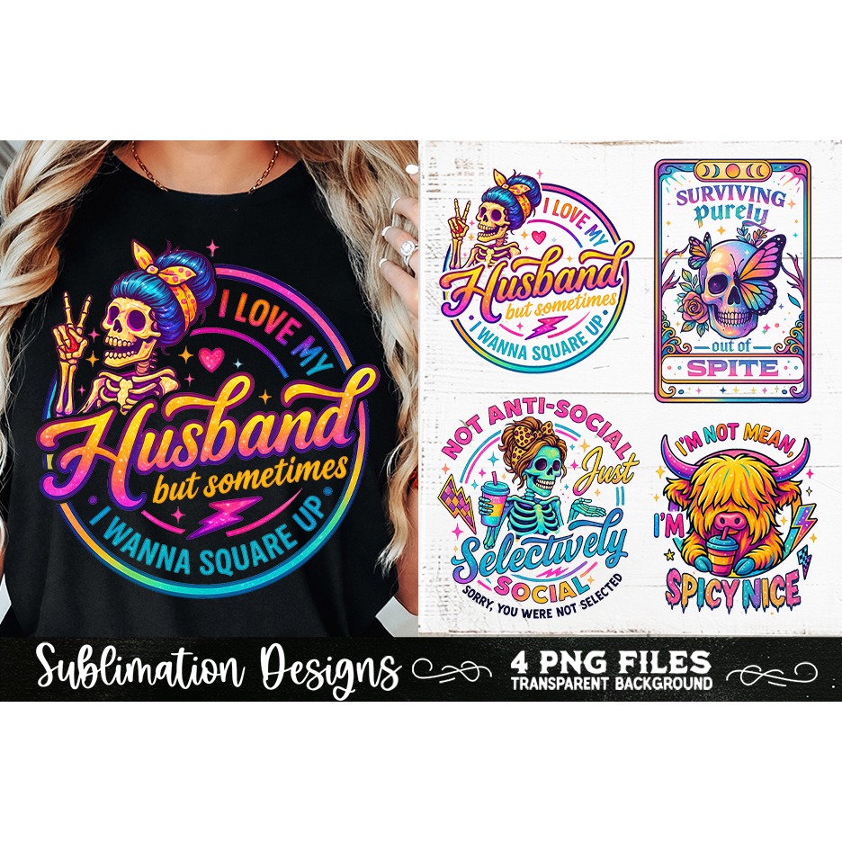 Funny Skeletons Sarcastic Adult humor Retro PNG Sublimation (4) 7