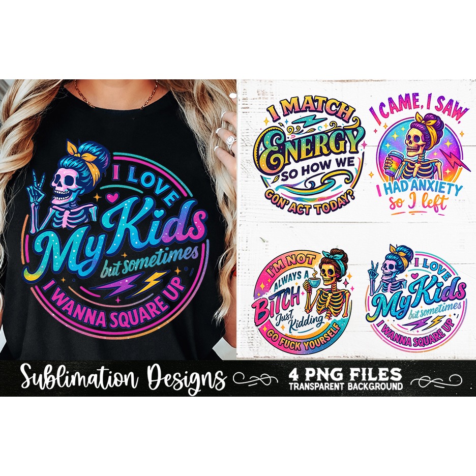 Funny Skeletons Sarcastic Adult humor Retro PNG Sublimation 8