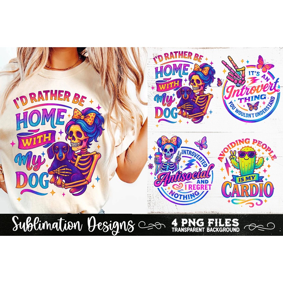 Funny Skeletons Sarcastic Antisocial Retro PNG Sublimation 2
