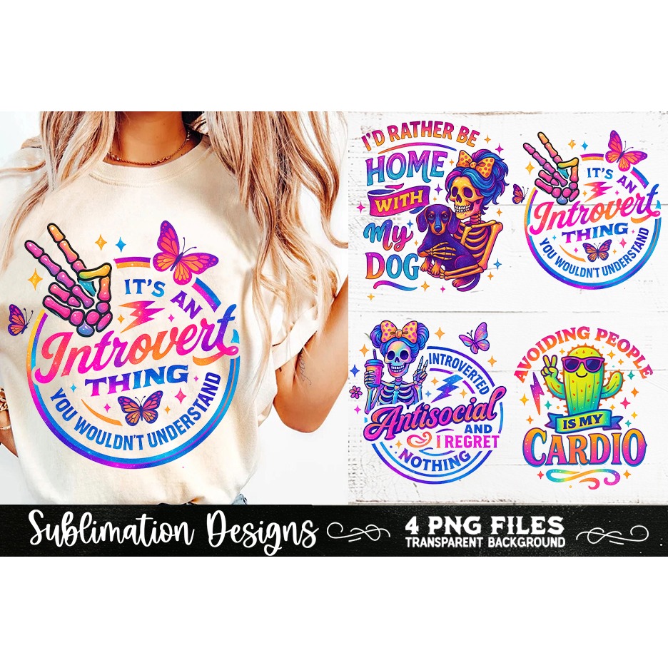 Funny Skeletons Sarcastic Antisocial Retro PNG Sublimation 4