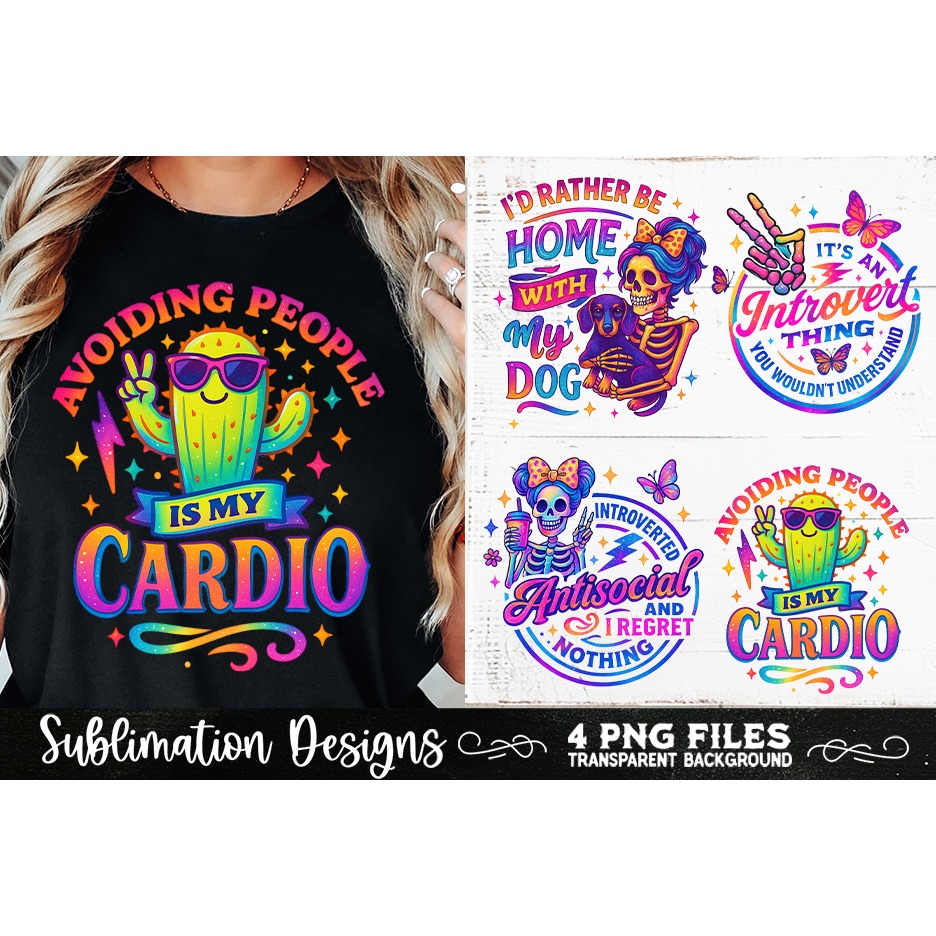 Funny Skeletons Sarcastic Antisocial Retro PNG Sublimation 5