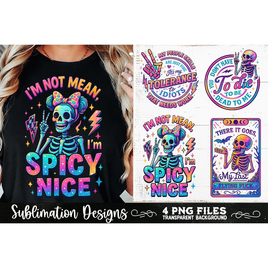 Funny Skeletons Sarcastic Retro PNG Sublimation 2