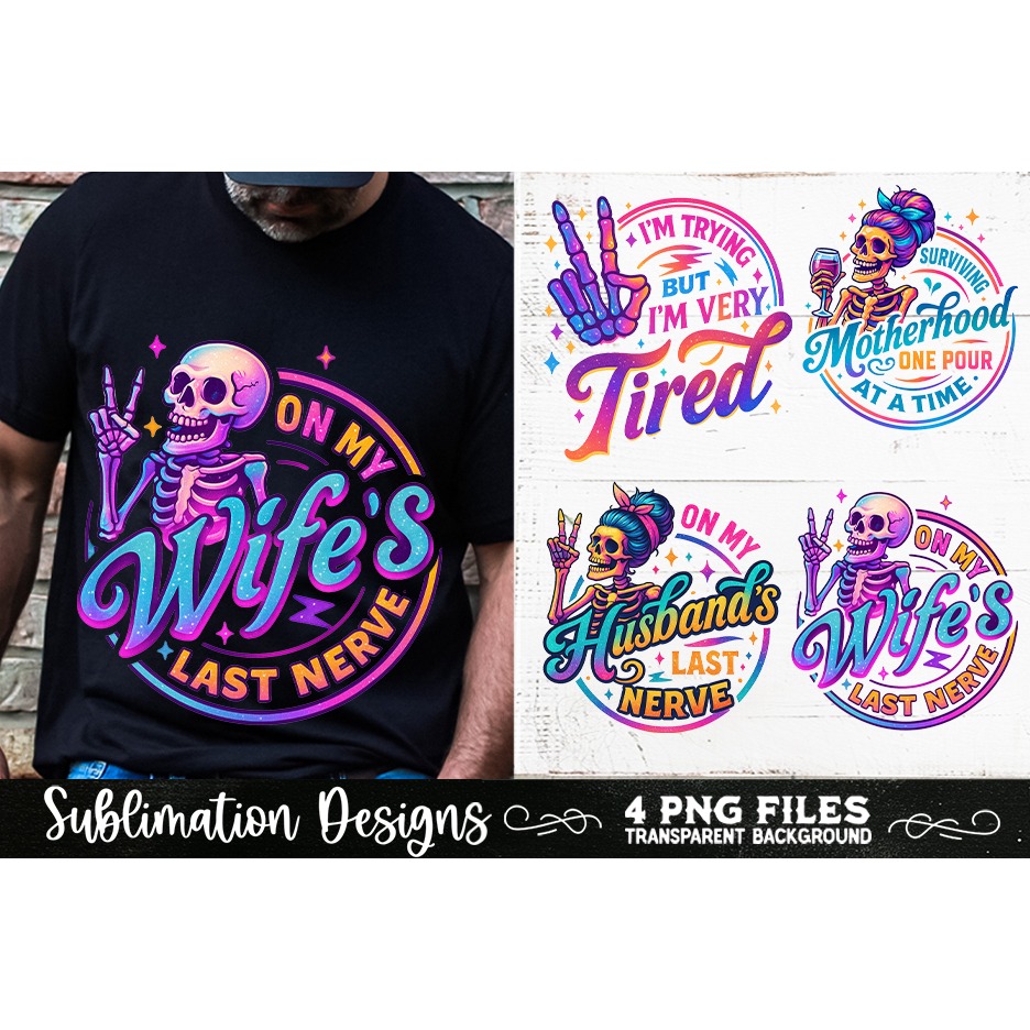 Funny Skeletons Sarcastic Retro PNG Sublimation (10)