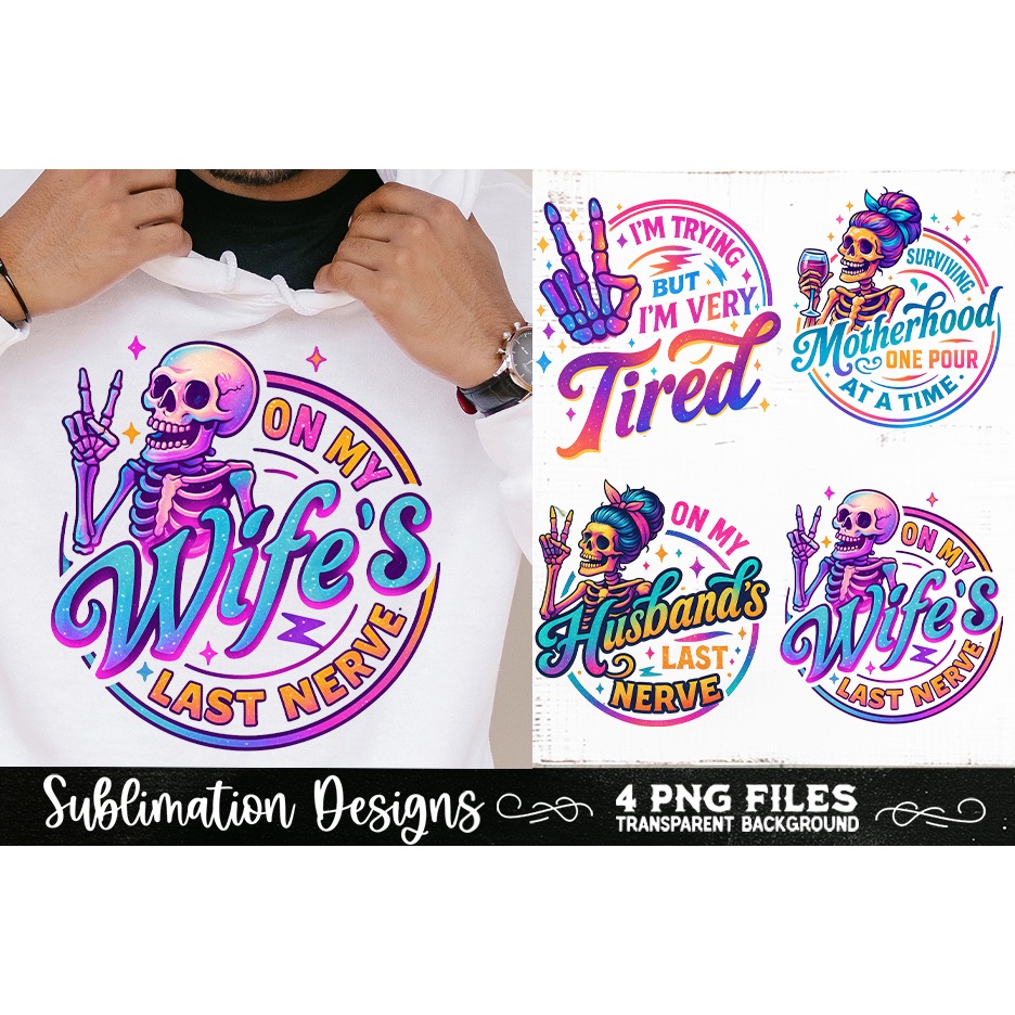Funny Skeletons Sarcastic Retro PNG Sublimation (10) 3