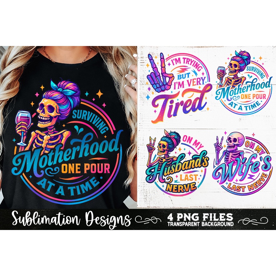 Funny Skeletons Sarcastic Retro PNG Sublimation (10) 6