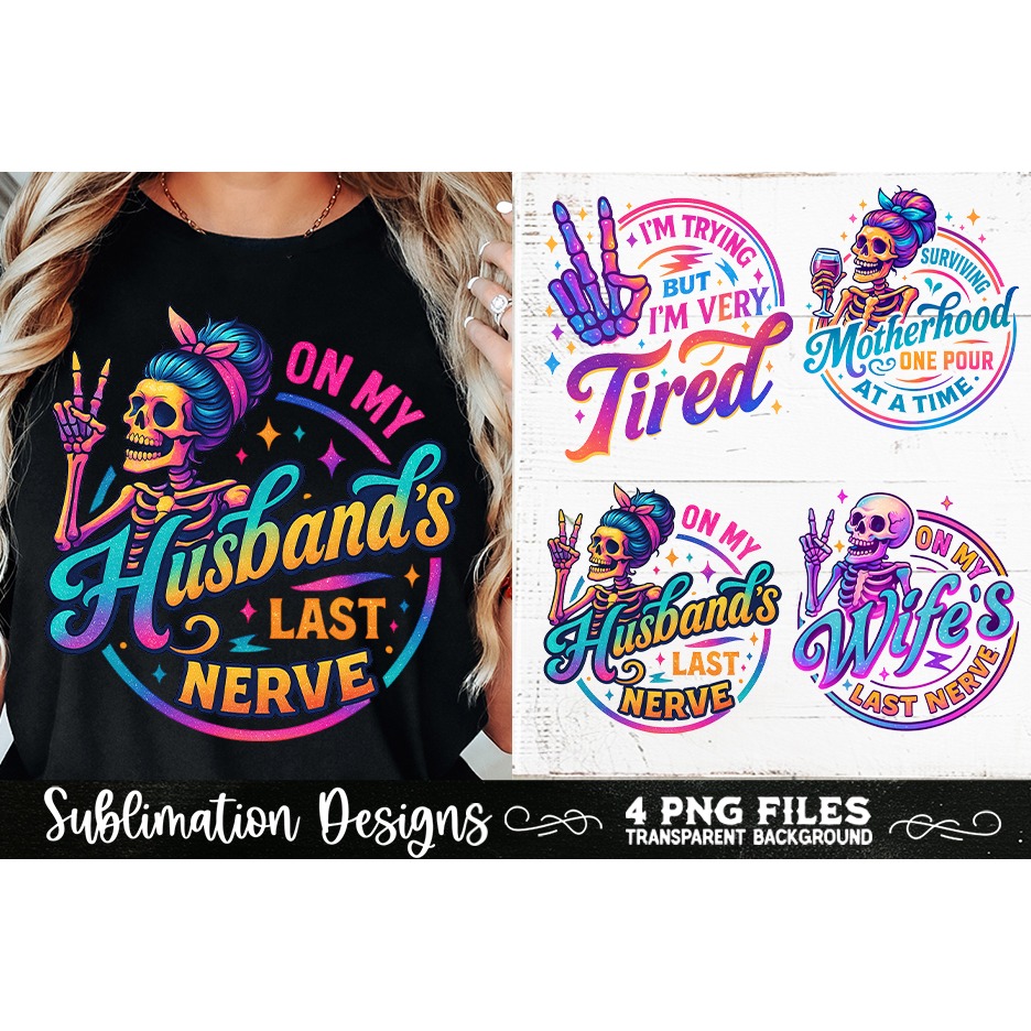 Funny Skeletons Sarcastic Retro PNG Sublimation (10) 7
