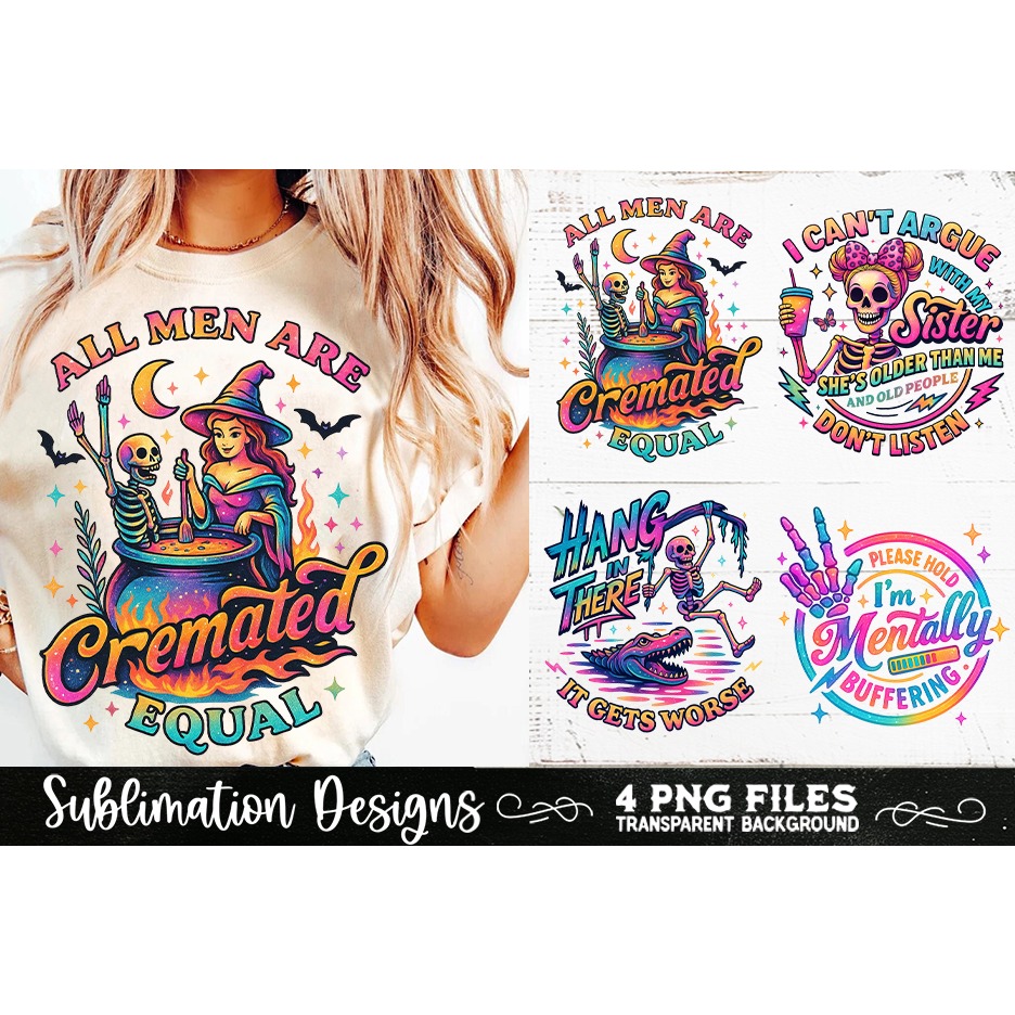 Funny Skeletons Sarcastic Retro PNG Sublimation (11) 2