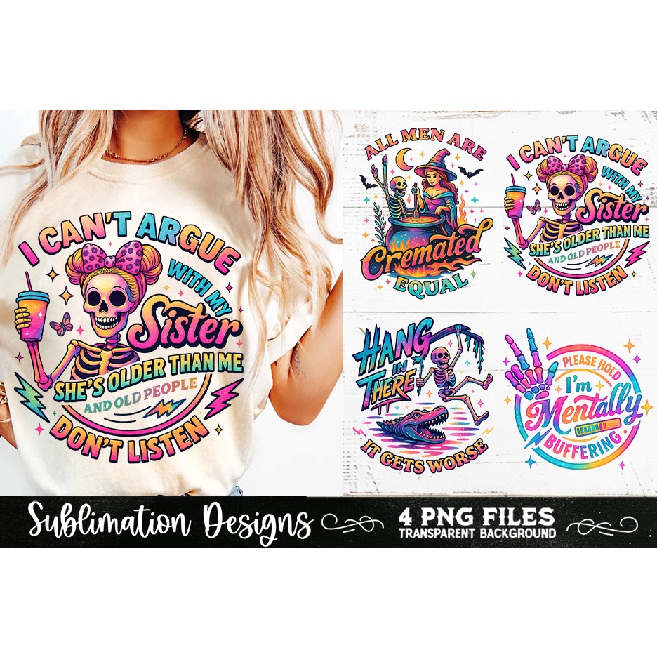 Funny Skeletons Sarcastic Retro PNG Sublimation (11) 3