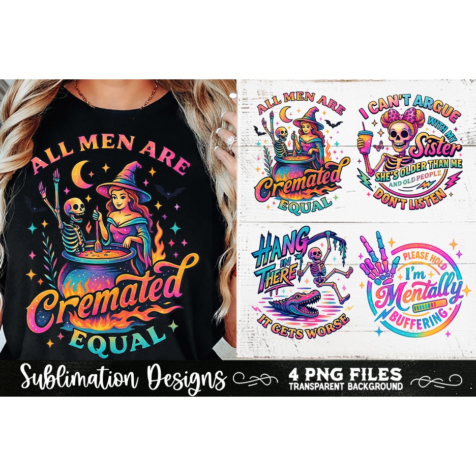 Funny Skeletons Sarcastic Retro PNG Sublimation (11) 6