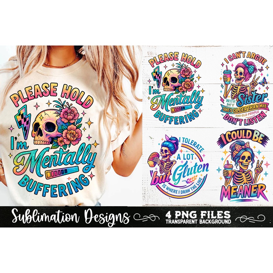 Funny Skeletons Sarcastic Retro PNG Sublimation (13) 2