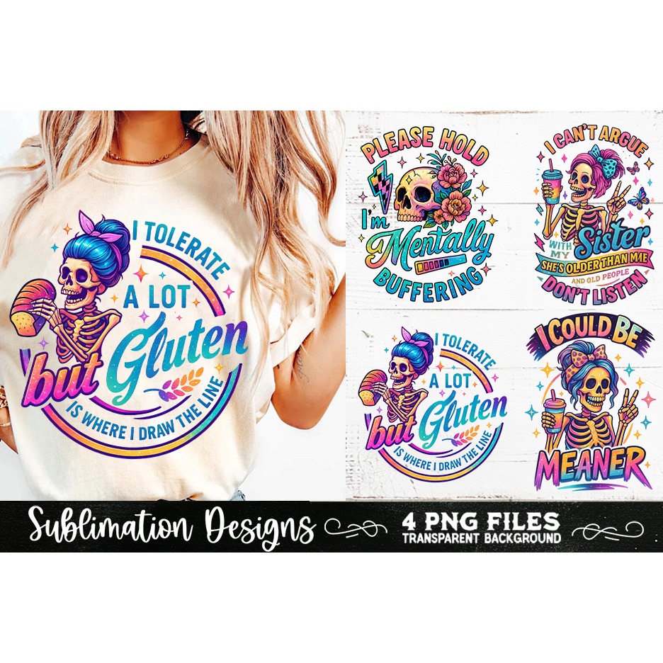 Funny Skeletons Sarcastic Retro PNG Sublimation (13) 8