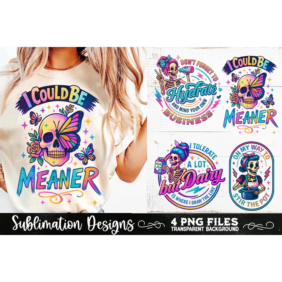 Funny Skeletons Sarcastic Retro PNG Sublimation (14) 2