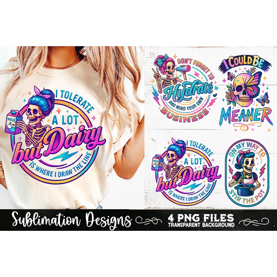 Funny Skeletons Sarcastic Retro PNG Sublimation (14) 4