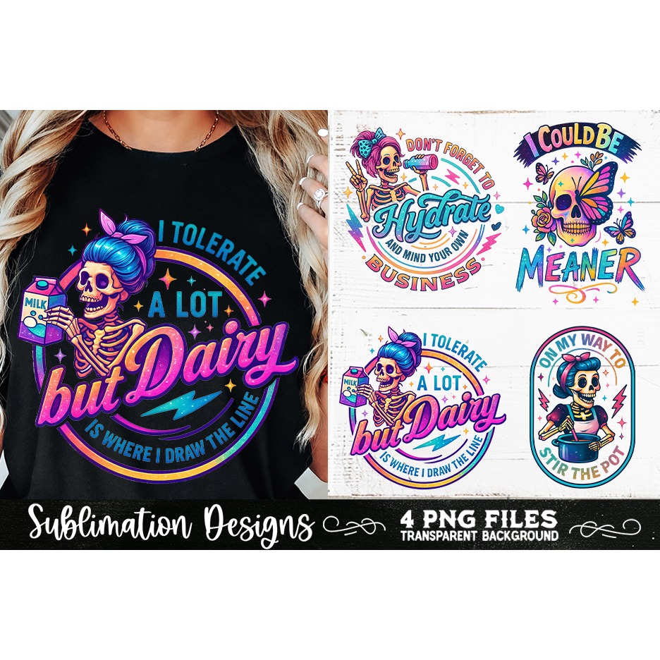 Funny Skeletons Sarcastic Retro PNG Sublimation (14) 5