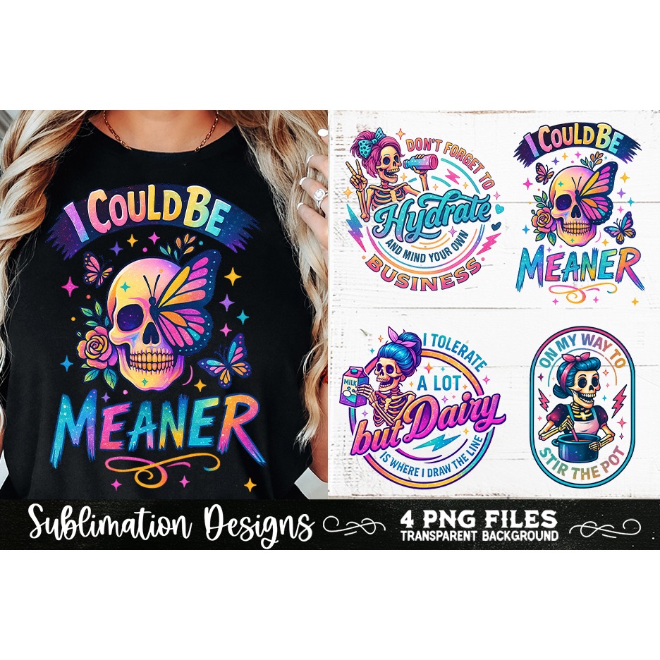 Funny Skeletons Sarcastic Retro PNG Sublimation (14) 6