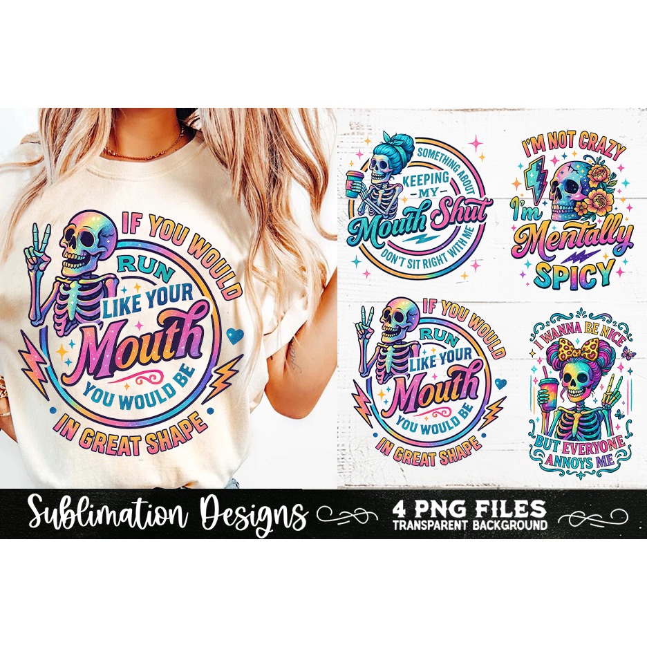 Funny Skeletons Sarcastic Retro PNG Sublimation (16)