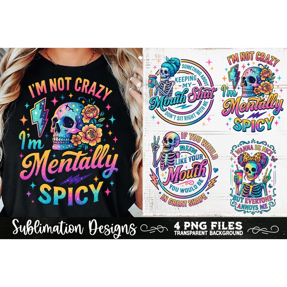 Funny Skeletons Sarcastic Retro PNG Sublimation (16) 3