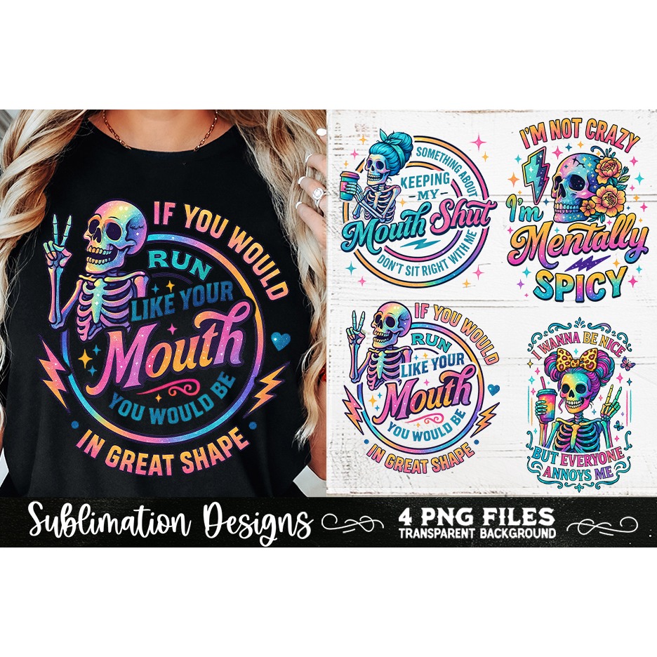 Funny Skeletons Sarcastic Retro PNG Sublimation (16) 5