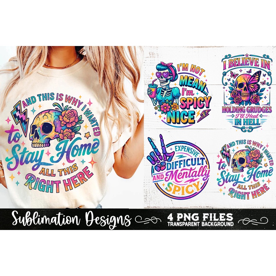 Funny Skeletons Sarcastic Retro PNG Sublimation (17)