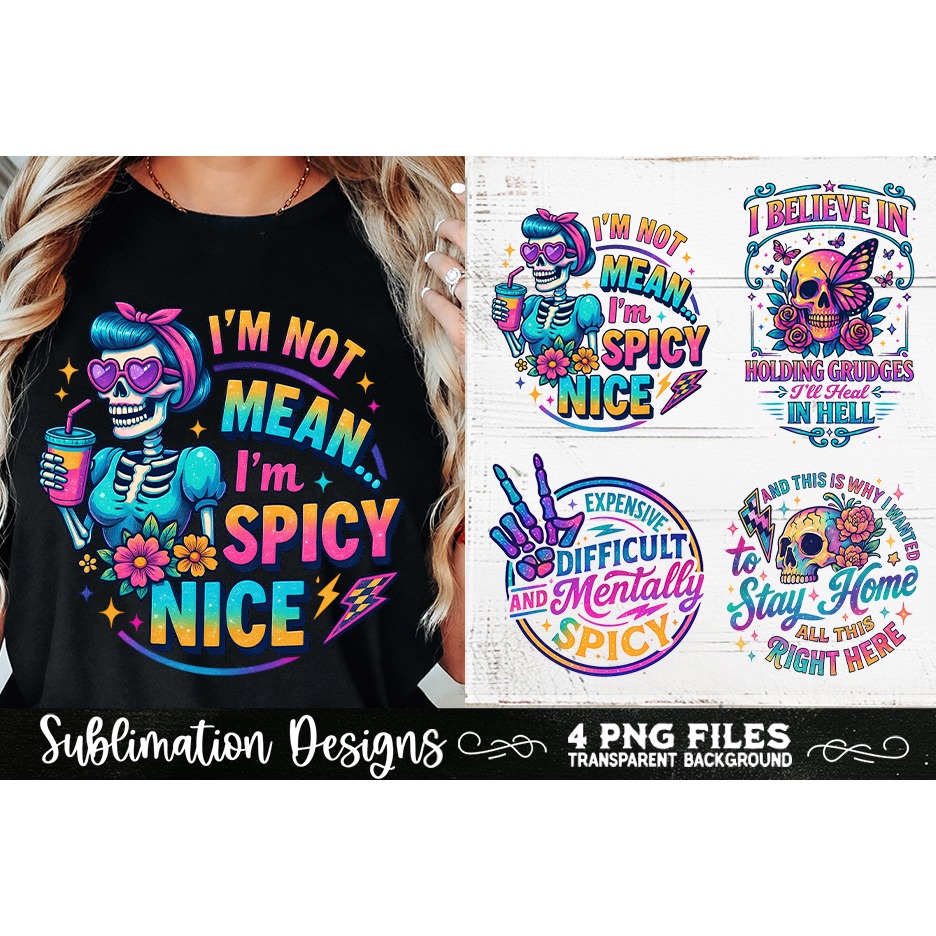 Funny Skeletons Sarcastic Retro PNG Sublimation (17) 4