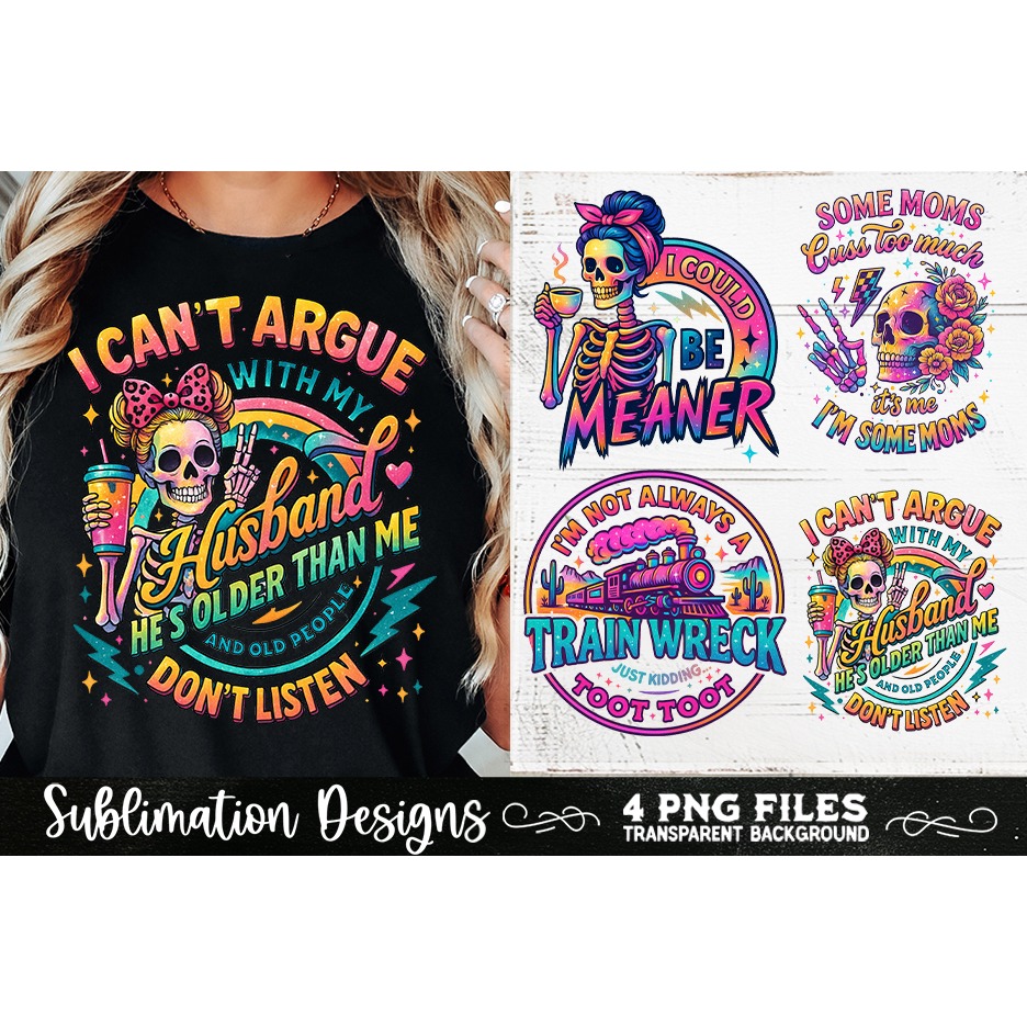 Funny Skeletons Sarcastic Retro PNG Sublimation (18) 2