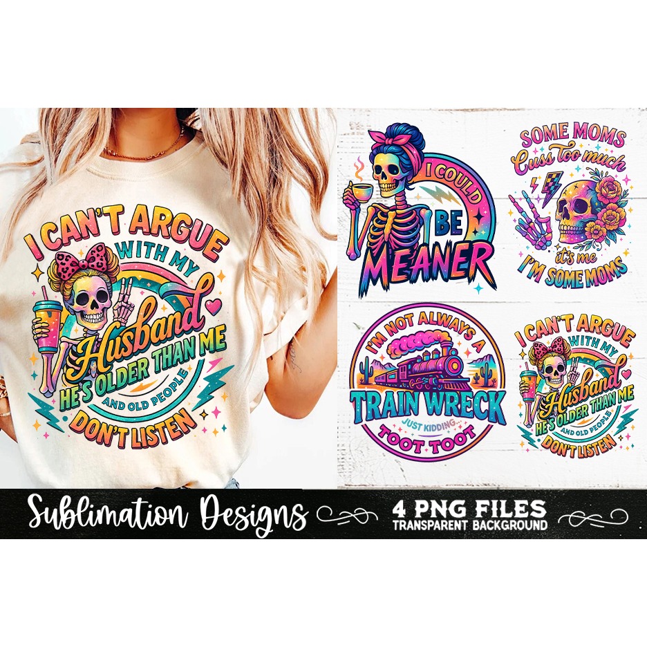 Funny Skeletons Sarcastic Retro PNG Sublimation (18) 7