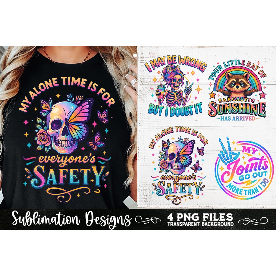 Funny Skeletons Sarcastic Retro PNG Sublimation (19)