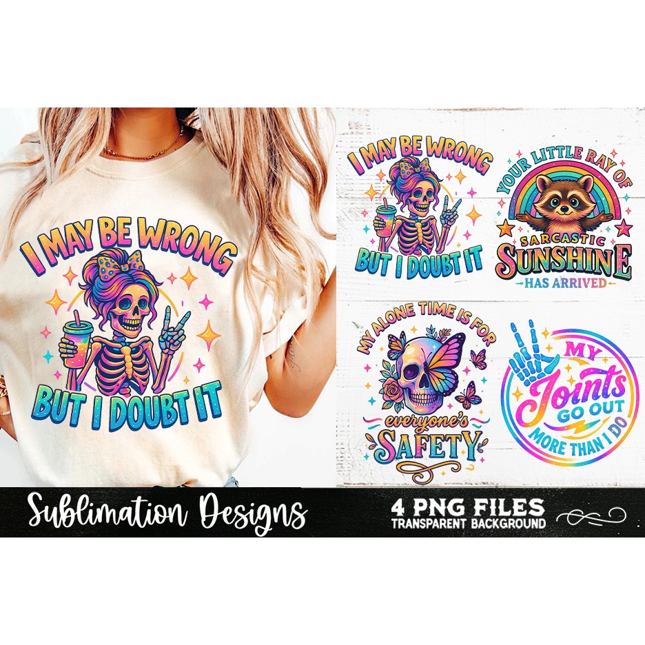 Funny Skeletons Sarcastic Retro PNG Sublimation (19) 3