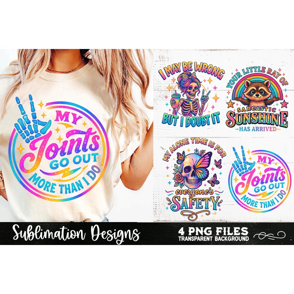 Funny Skeletons Sarcastic Retro PNG Sublimation (19) 4