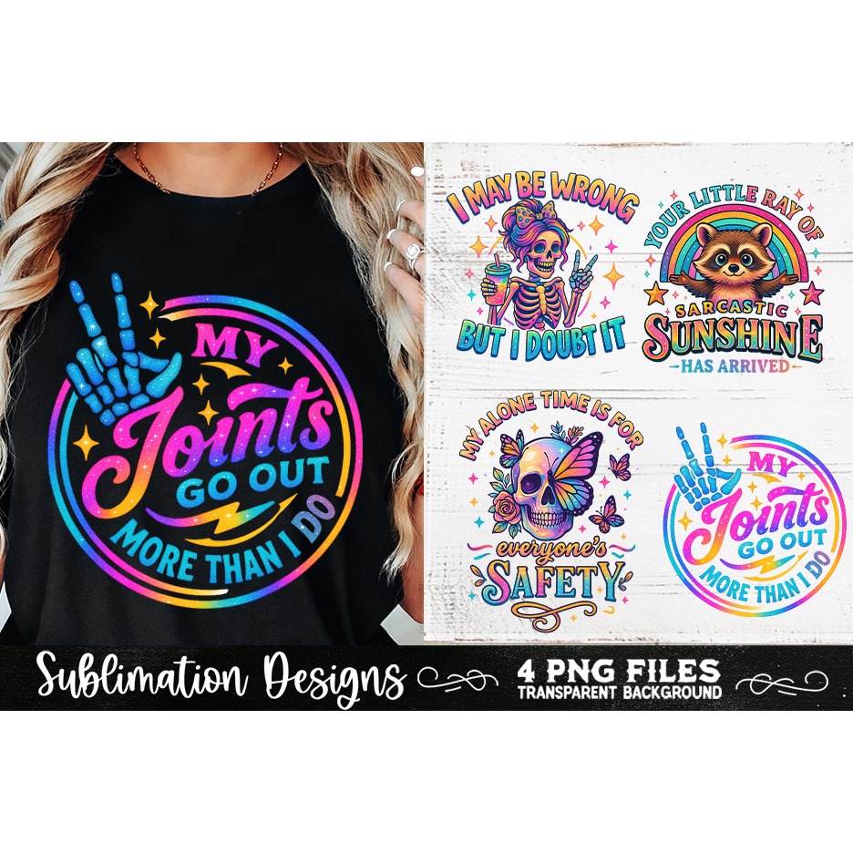 Funny Skeletons Sarcastic Retro PNG Sublimation (19) 6