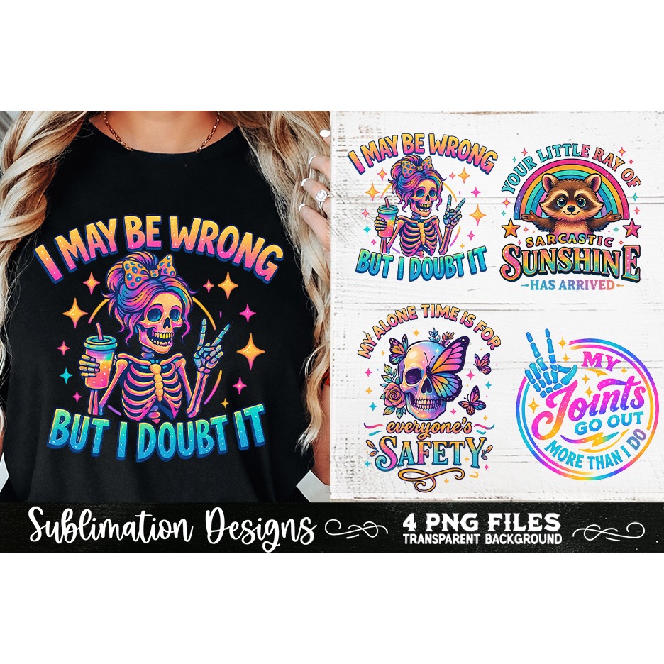 Funny Skeletons Sarcastic Retro PNG Sublimation (19) 8