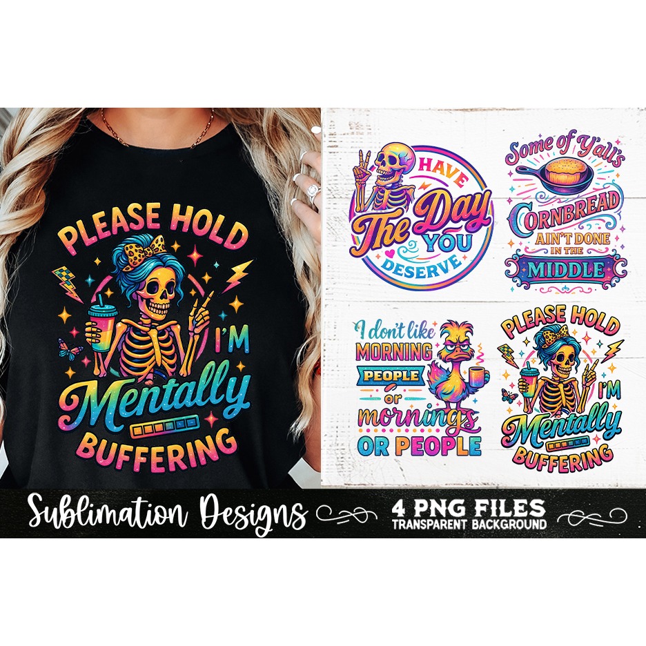 Funny Skeletons Sarcastic Retro PNG Sublimation (2)