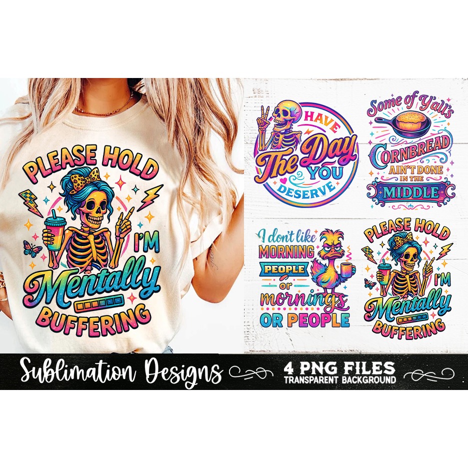 Funny Skeletons Sarcastic Retro PNG Sublimation (2) 3