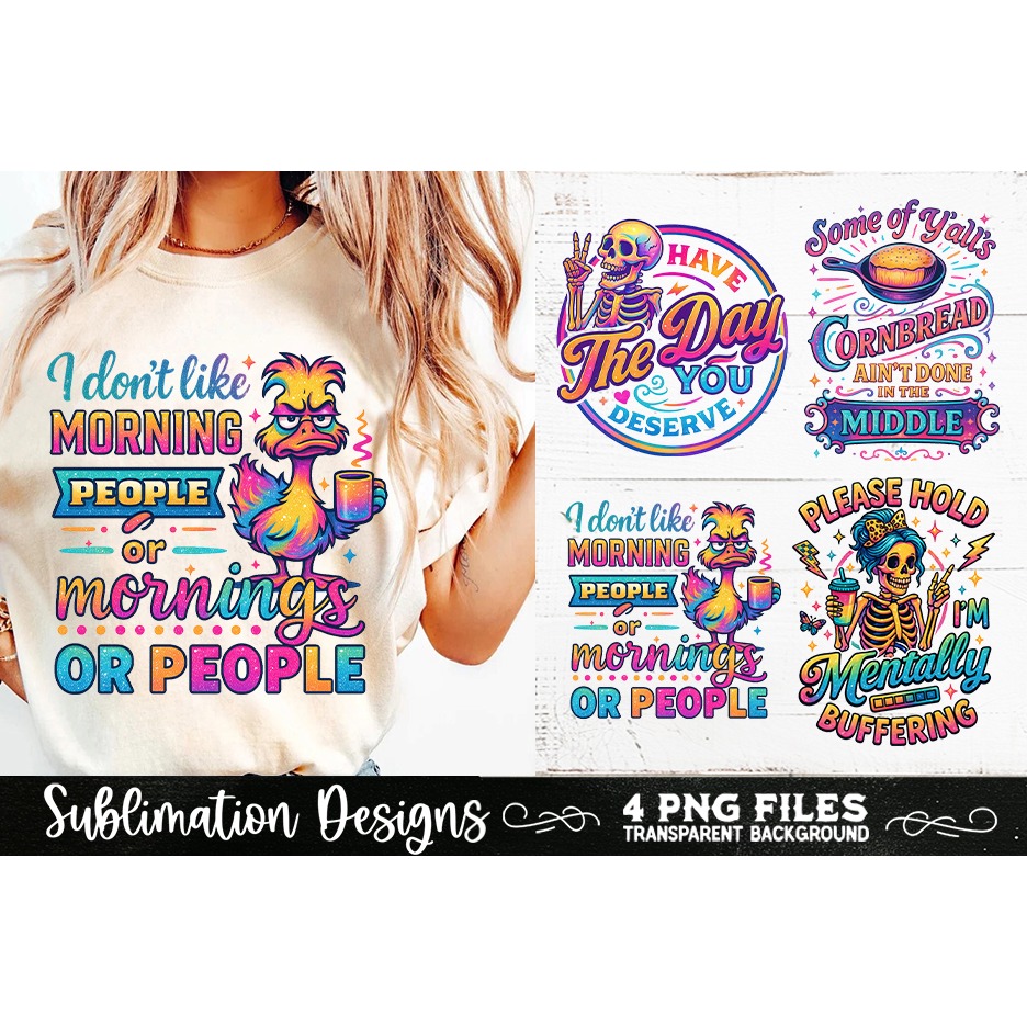 Funny Skeletons Sarcastic Retro PNG Sublimation (2) 5