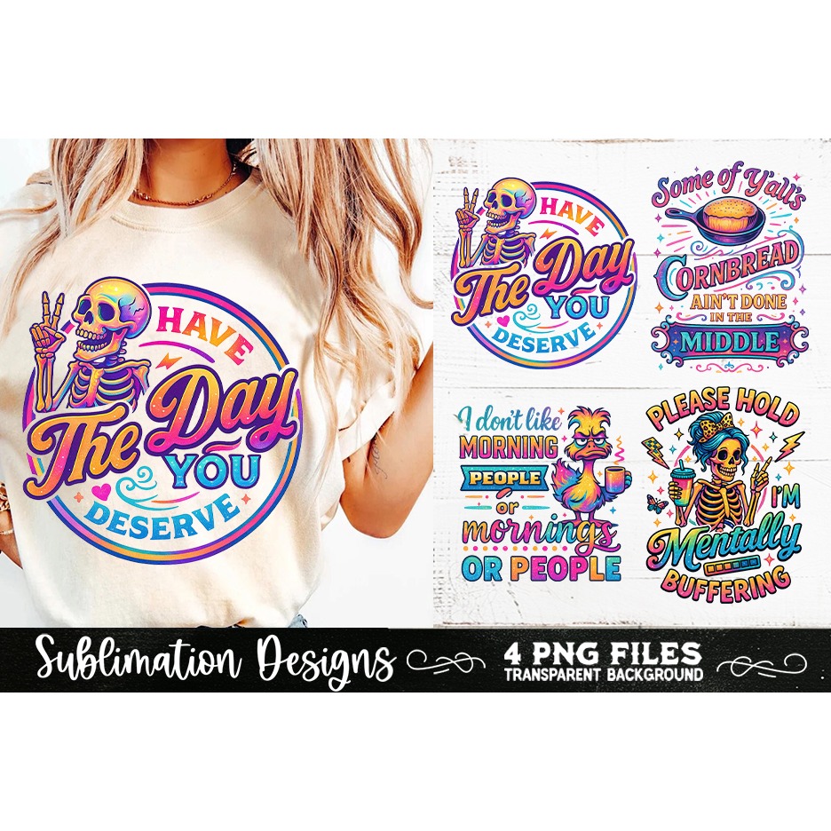Funny Skeletons Sarcastic Retro PNG Sublimation (2) 8