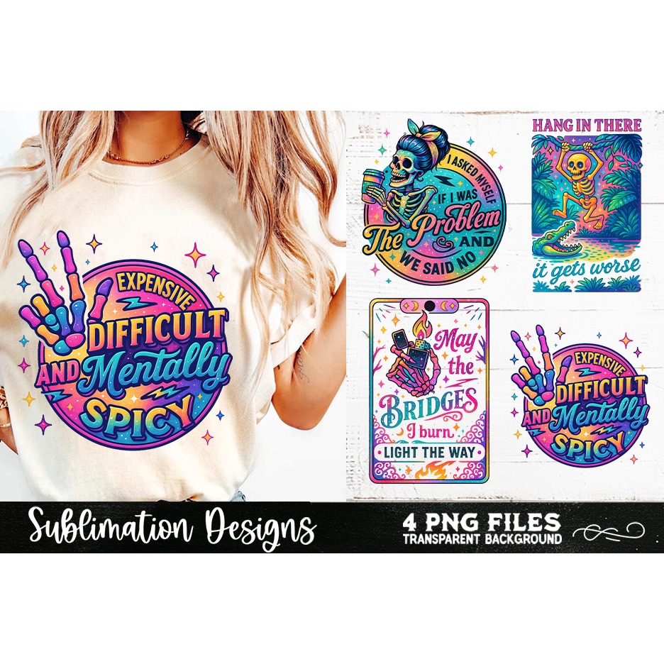 Funny Skeletons Sarcastic Retro PNG Sublimation (20) 2