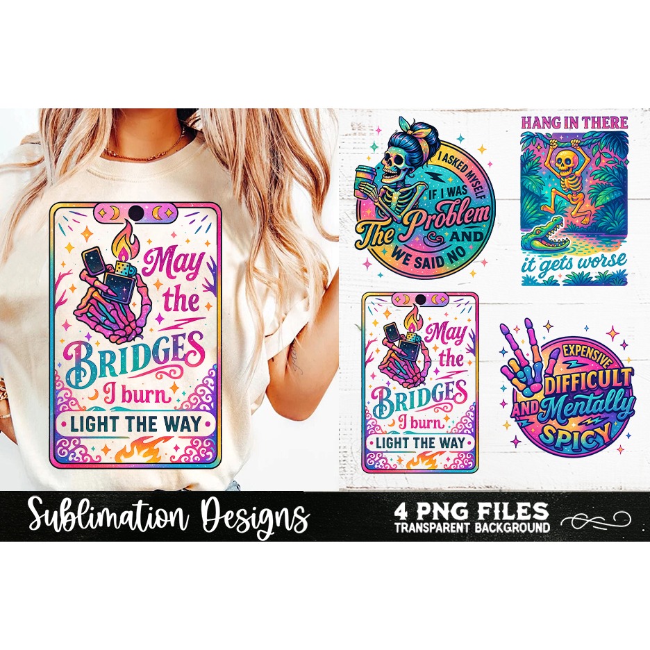 Funny Skeletons Sarcastic Retro PNG Sublimation (20) 3